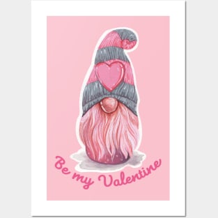 Sweet Be my Valentine Gnome Posters and Art